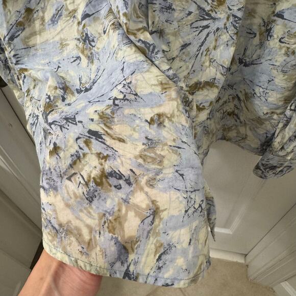 Reunion Womens Collared Long Sleeve Button Down Shirt Size M Career Artsy 90s - Picture 2 of 6